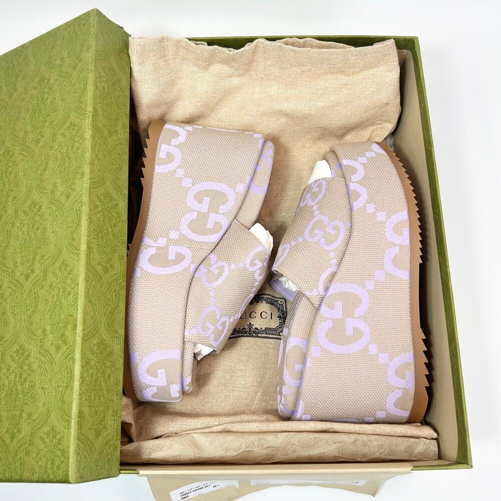 Gucci Lavender Logo Platform Slide Sandal - Women's - Picture 2 of 8